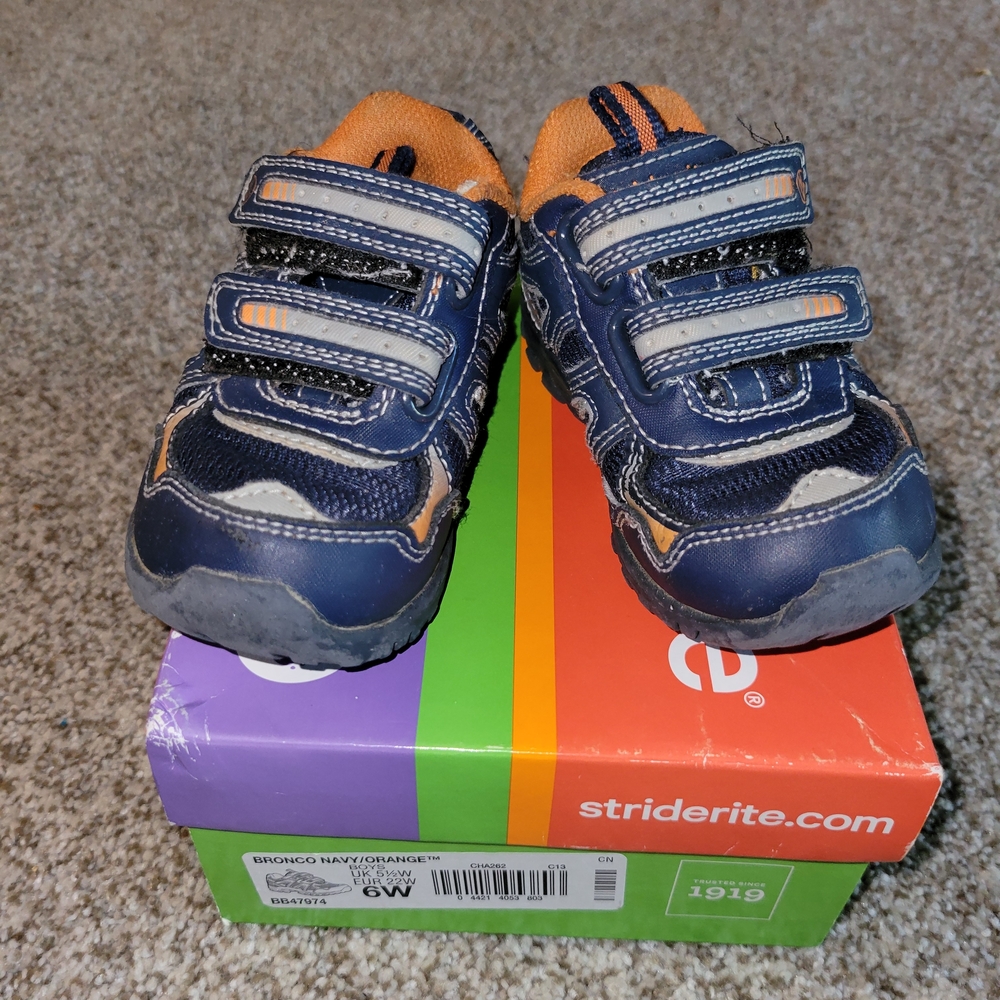Stride Rite Kids' Navy and Orange Shoes
